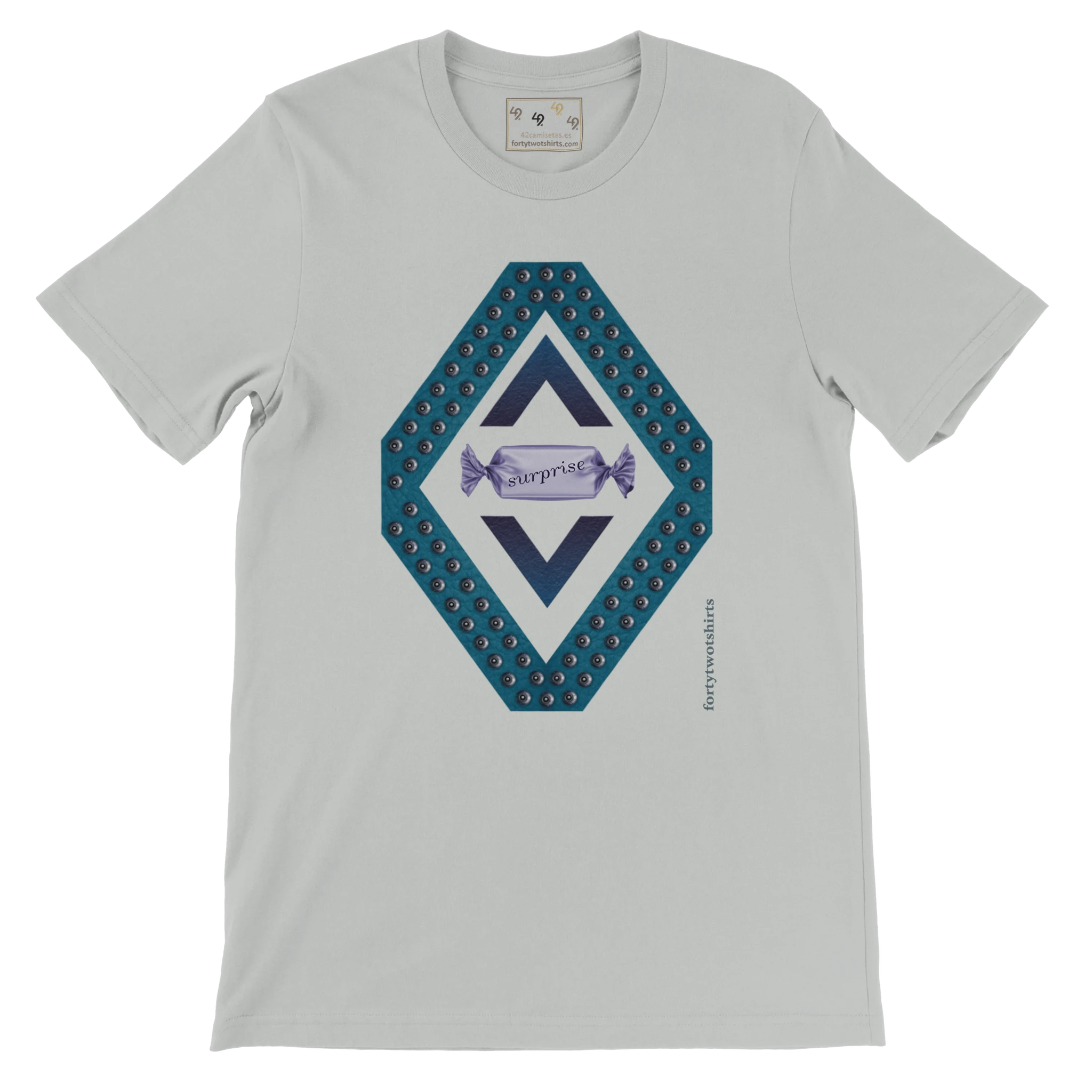 Camiseta personalizable blanca unisex con diseño de caramelo – Forty Two Tshirts